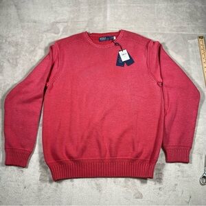 Polo Ralph Lauren Garmet dyed chunky knit Rack Stitched Shoulder Salmon Color XL